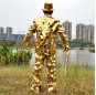 Golden mirror man costume for show